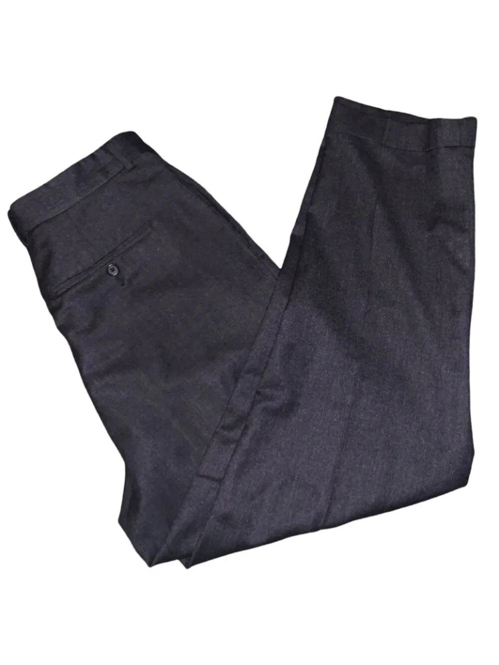 Vtg Banana Republic Pants Mens 36R Charcoal Gray Lined Straight Pleated Cuffed